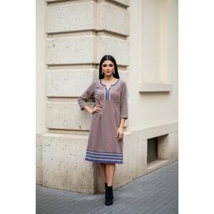 Womens Biden Mauve Corduroy Dress With Corduroy Raw Edge. Beautiful Dress US 9